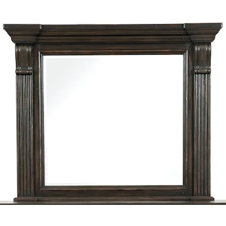 Beveled Mirror with Crown Molded Frame